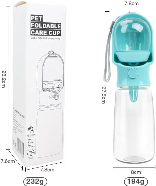 Botella de agua y comedero 2 en 1 para perros: hidratación portátil para paseos, caminatas y viajes