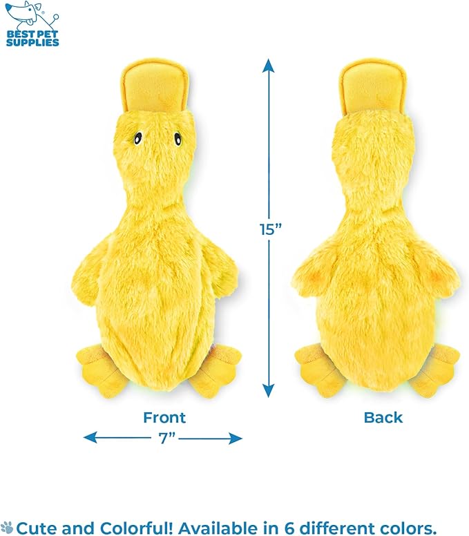 Stuffing-Free Crinkle Duck Dog Toy โ Soft Plush Squeaky Toy for Small, Medium & Large Breeds | Fun & Mess-Free Chew Toy for Puppies & Senior Dogs ๐ฆ๐ถ