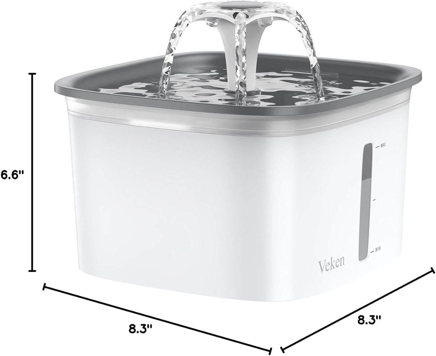 95Oz/2.8L Automatic Pet Water Fountain – Cat & Dog Water Dispenser with Filters (Grey)