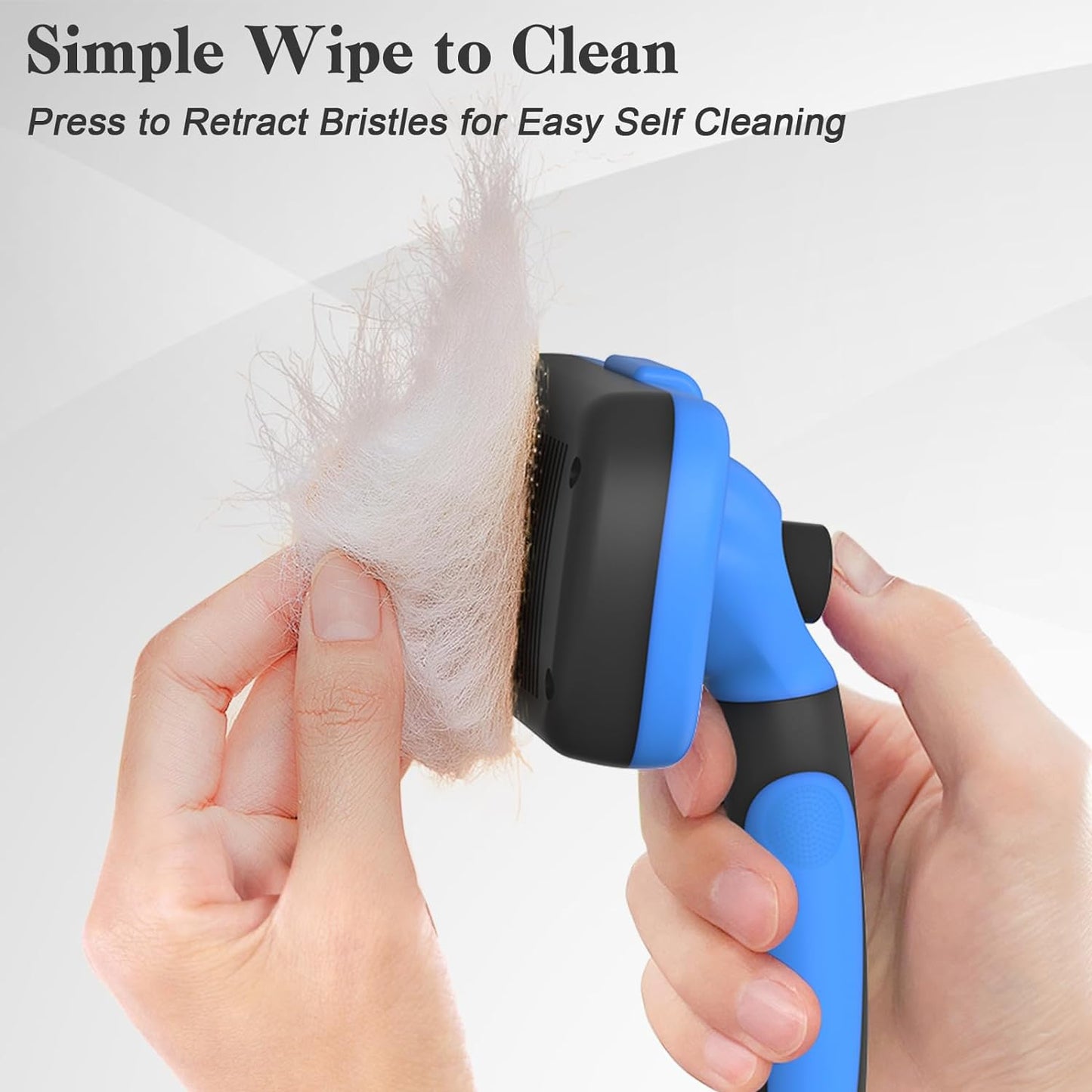 Self-Cleaning Slicker Brush – Gentle Deshedding & Grooming Tool for Dogs & Cats – Ideal for Shedding & All Coat Types – Blue
