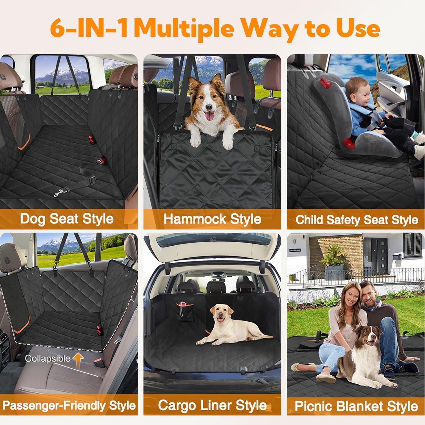 Dog Car Seat Small Dogs Under 25lbs Washable Pet Booster Seat Black