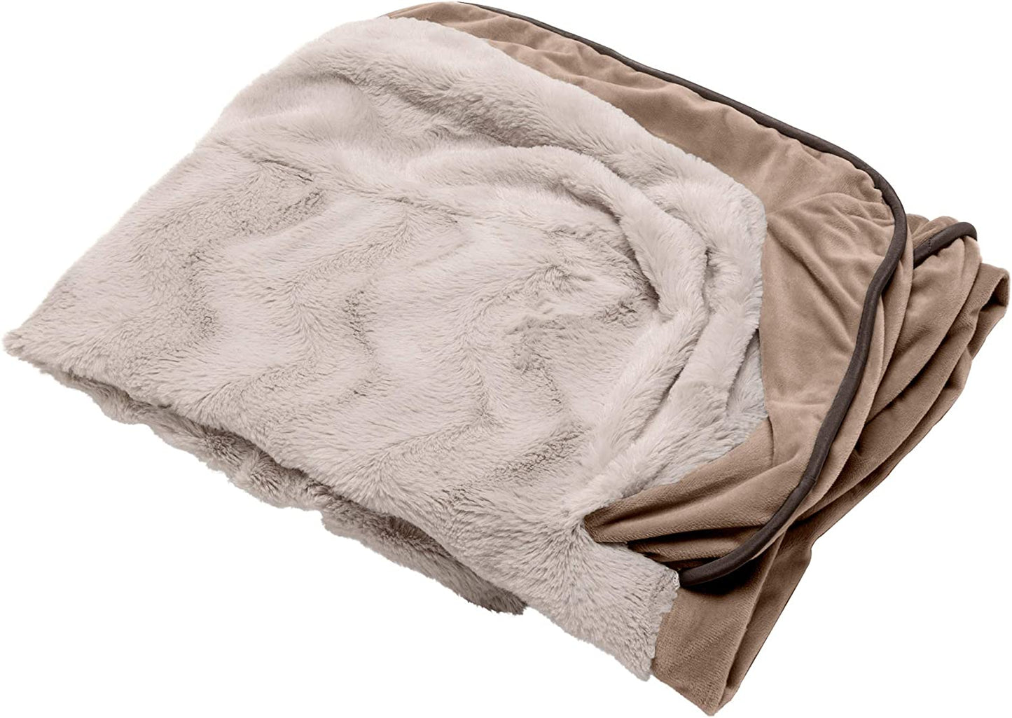Brownstone plush and velvet waves replacement dog bed cover in sofa-style design machine washable, fits 36x27x3 inch foam inserts for large dogs