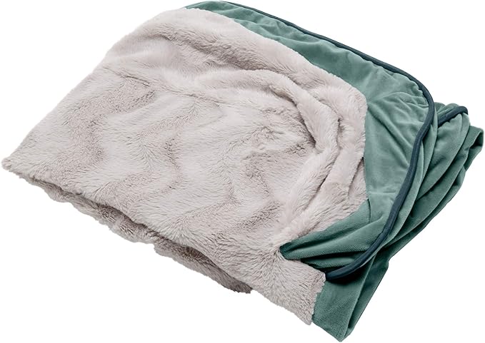 Brownstone plush and velvet waves replacement dog bed cover in sofa-style design, machine washable, fits 36x27x3 inch foam inserts for large dogs