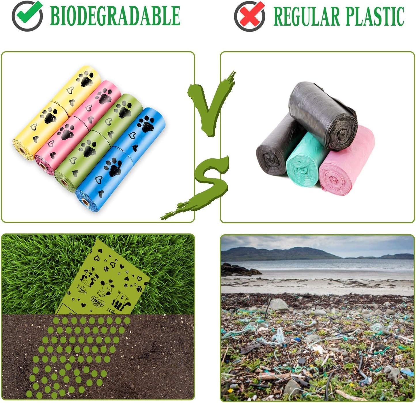 Biodegradable Dog Poop Bags - 720 Extra-Thick, Leak-Proof Bags + Dispenser (Scented)
