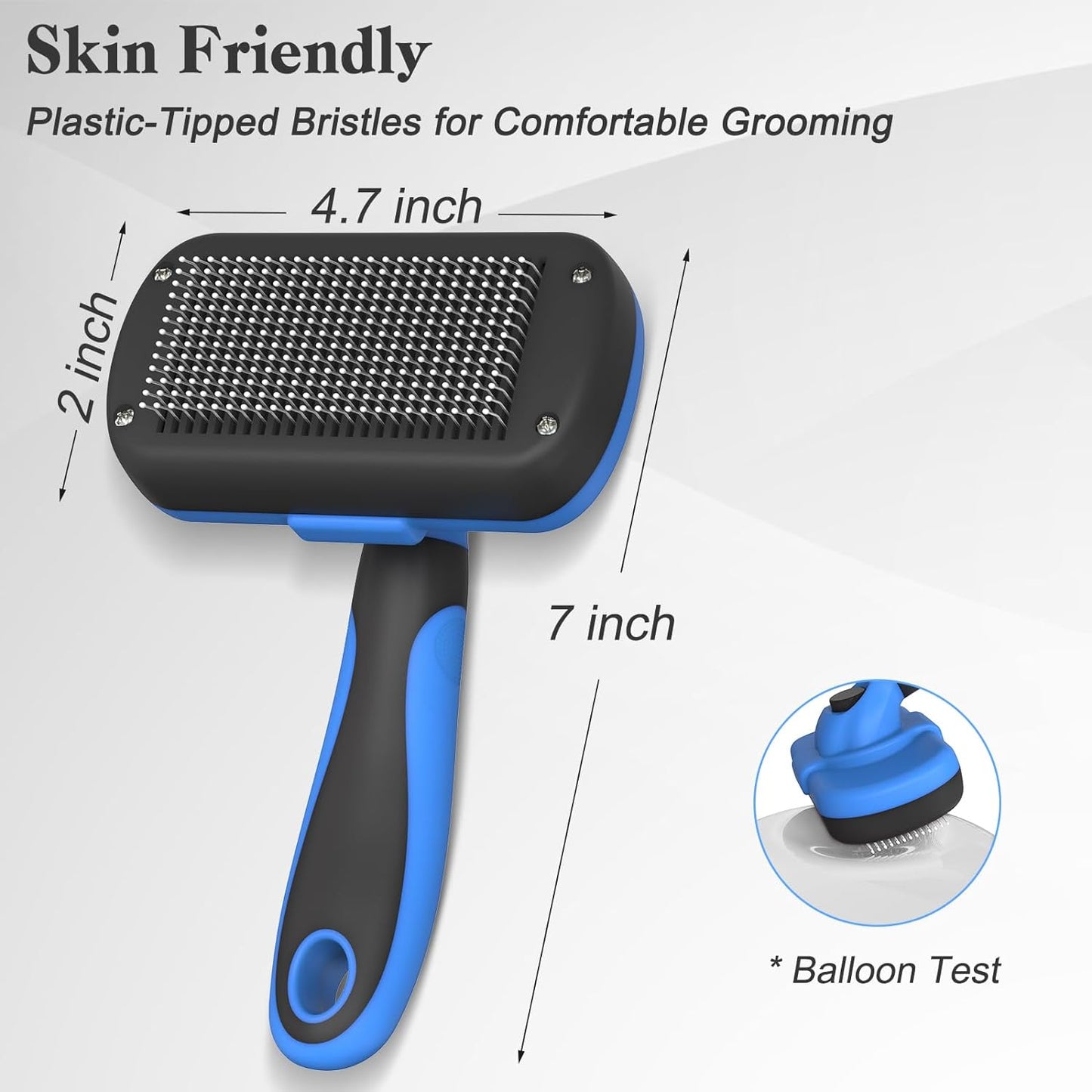 Self-Cleaning Slicker Brush – Gentle Deshedding & Grooming Tool for Dogs & Cats – Ideal for Shedding & All Coat Types – Blue