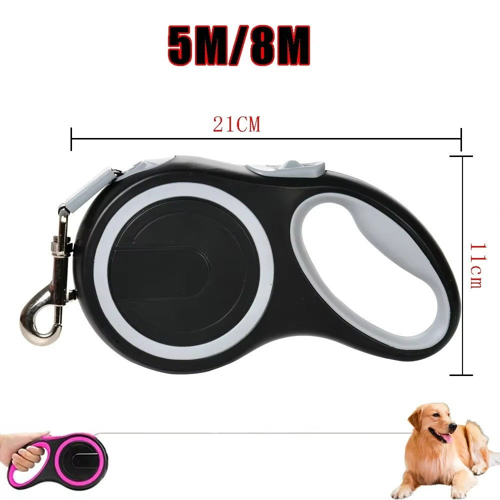 Outdoor Hiking Retractable Dog Leash - 5M/8M | Durable & Comfortable | Perfect for Small to Large Dogs & Cats