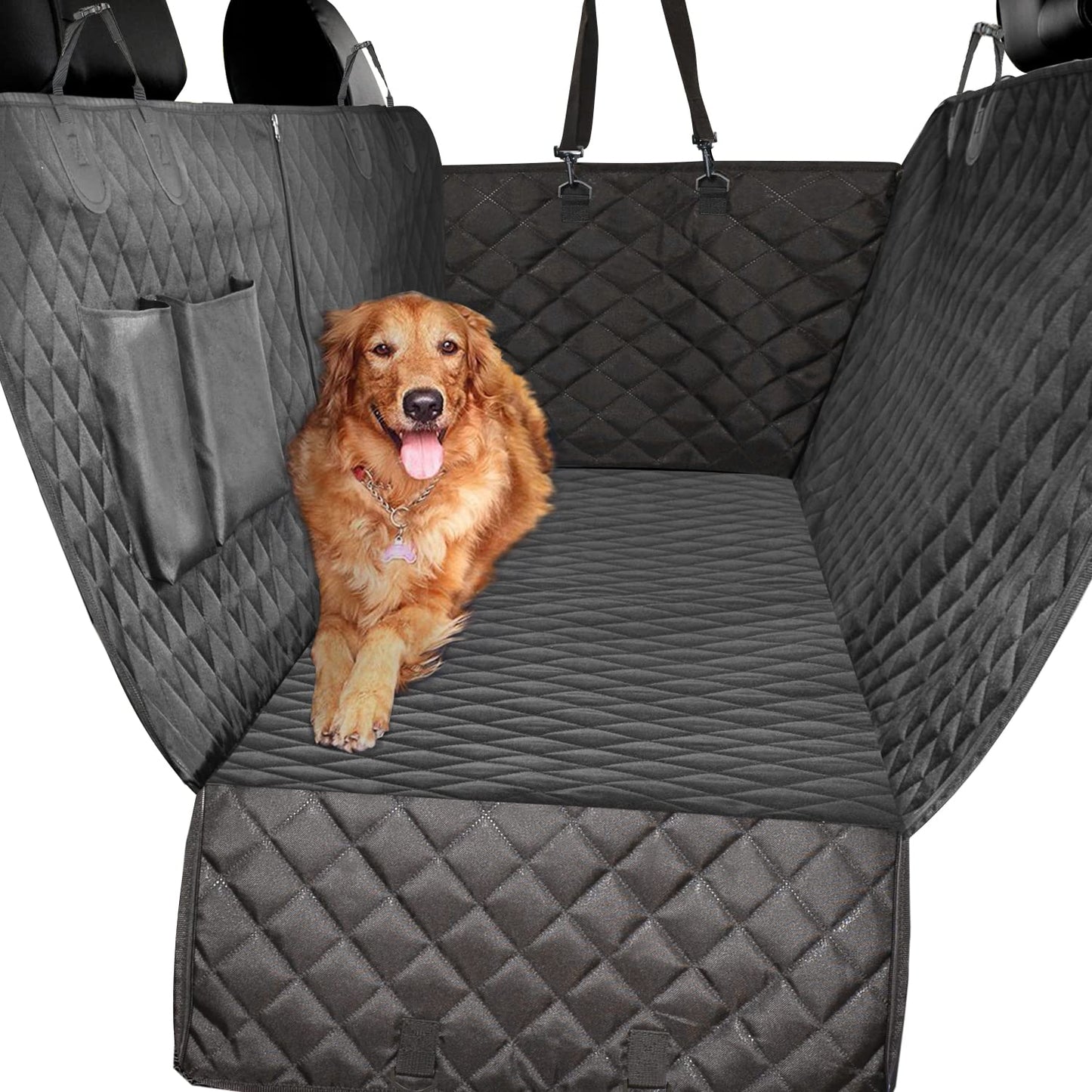 Waterproof Dog Car Seat Cover – Hammock with Mesh Window & Side Flaps