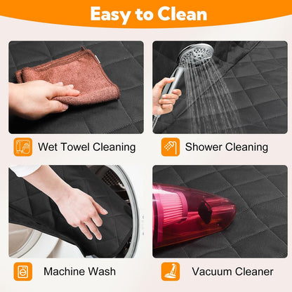 Dog car seat cover demonstrating easy cleaning and maintenance

