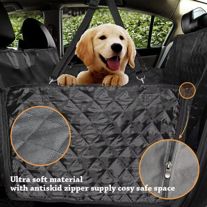 Waterproof Dog Car Seat Cover – Hammock with Mesh Window & Side Flaps